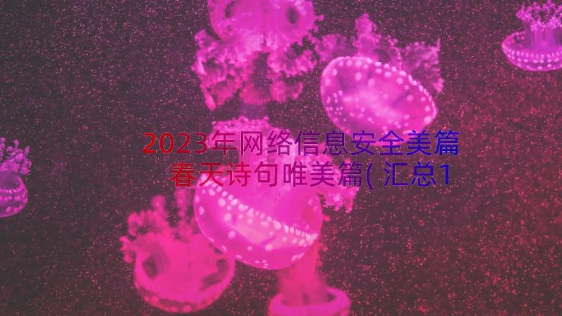 2023年网络信息安全美篇 春天诗句唯美篇(汇总13篇)