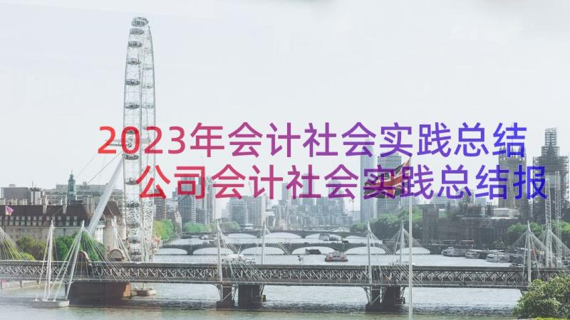 2023年会计社会实践总结 公司会计社会实践总结报告(模板8篇)