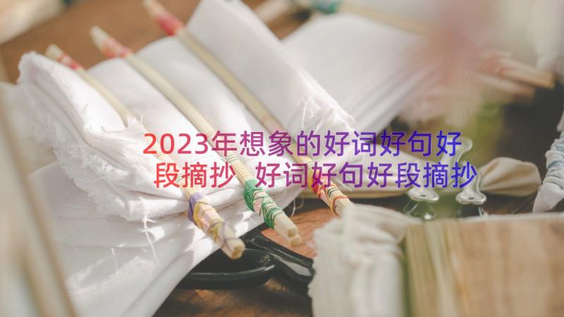 2023年想象的好词好句好段摘抄 好词好句好段摘抄(大全14篇)