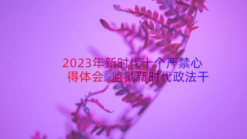 2023年新时代十个严禁心得体会 监狱新时代政法干警十个严禁心得体会(汇总8篇)