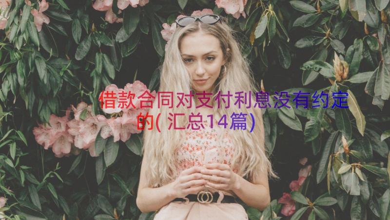 借款合同对支付利息没有约定的(汇总14篇)