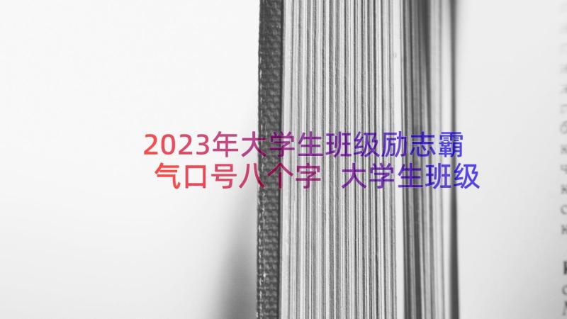 2023年大学生班级励志霸气口号八个字 大学生班级励志霸气口号(通用8篇)