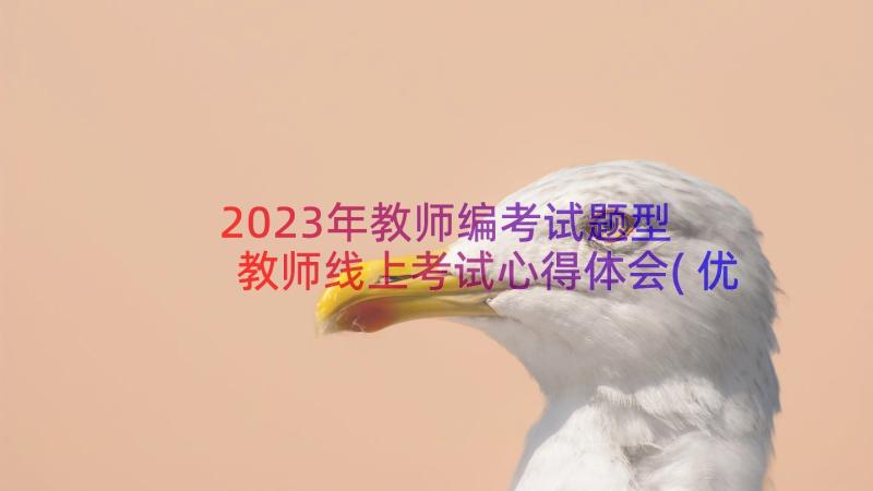 2023年教师编考试题型 教师线上考试心得体会(优质13篇)