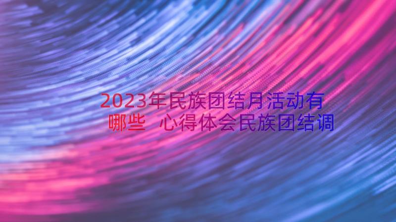 2023年民族团结月活动有哪些 心得体会民族团结调研活动(汇总10篇)