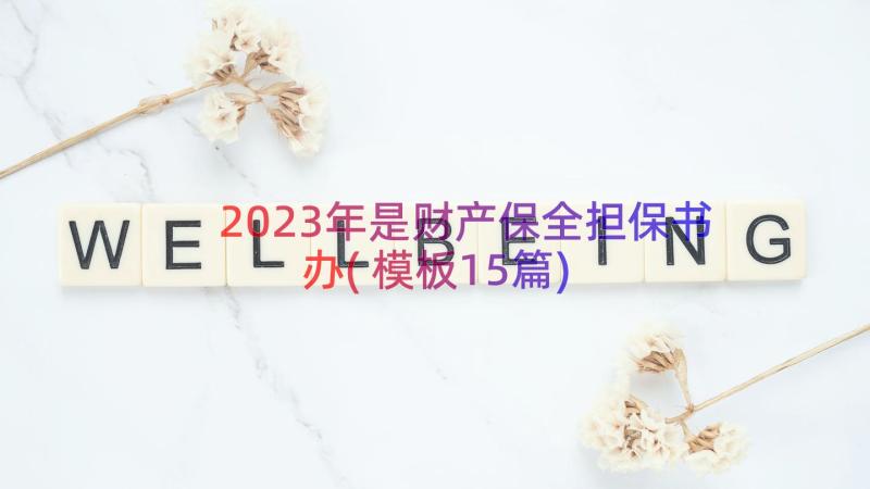 2023年是财产保全担保书办(模板15篇)