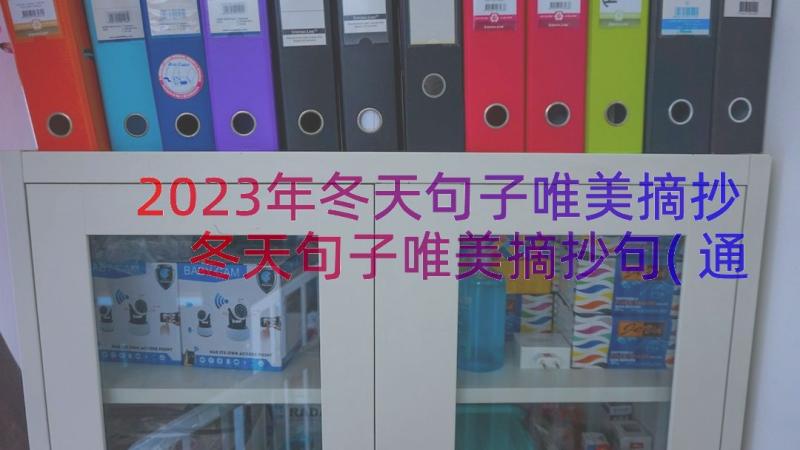 2023年冬天句子唯美摘抄 冬天句子唯美摘抄句(通用8篇)