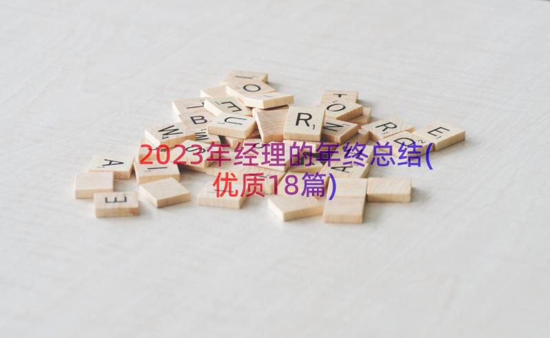 2023年经理的年终总结(优质18篇)