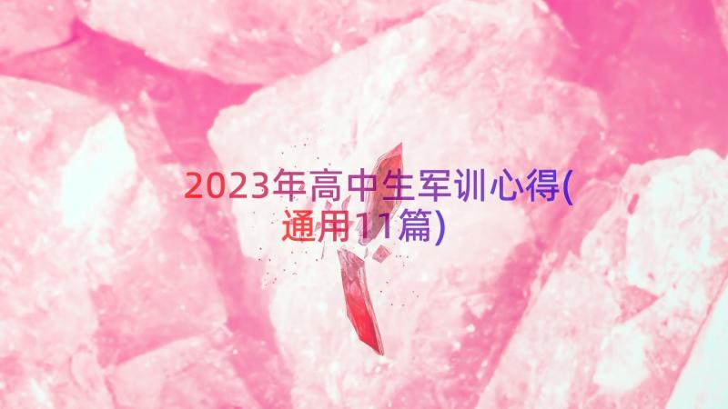 2023年高中生军训心得(通用11篇)