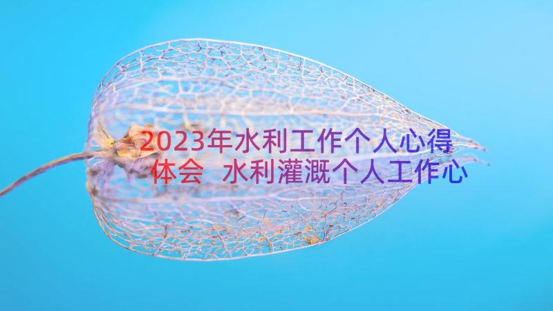 2023年水利工作个人心得体会 水利灌溉个人工作心得体会(实用8篇)