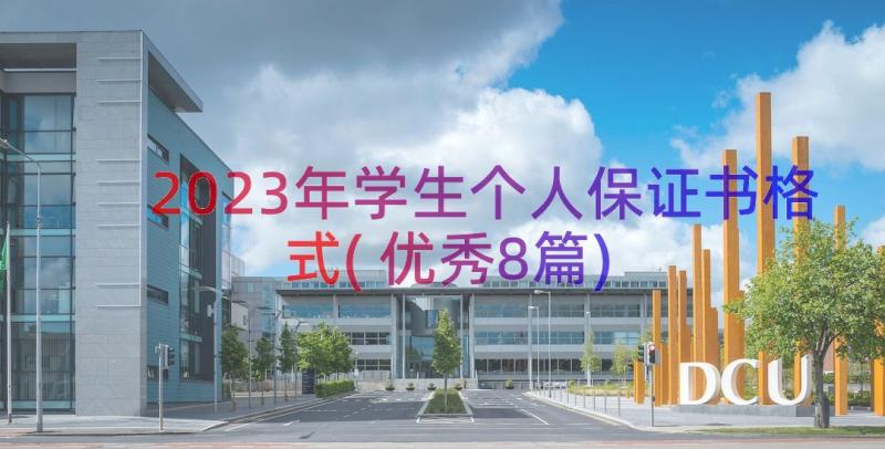 2023年学生个人保证书格式(优秀8篇)