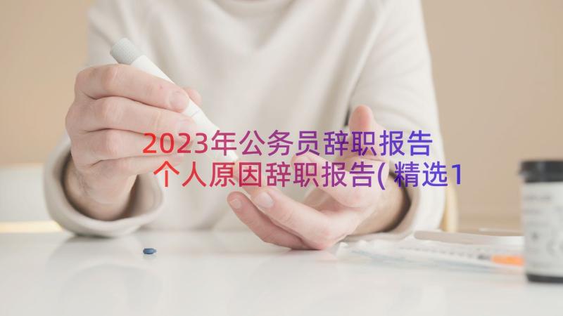 2023年公务员辞职报告 个人原因辞职报告(精选10篇)