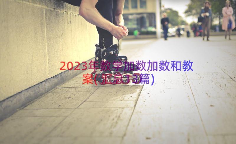 2023年数学加数加数和教案(汇总13篇)