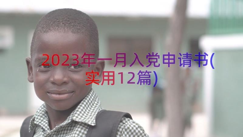 2023年一月入党申请书(实用12篇)