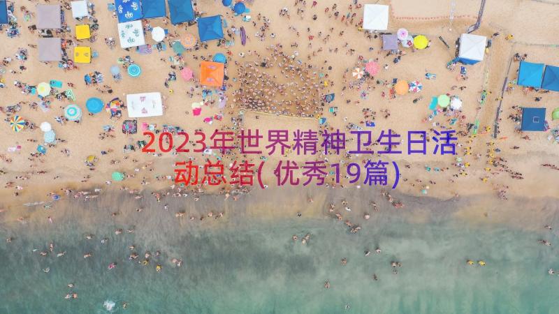 2023年世界精神卫生日活动总结(优秀19篇)