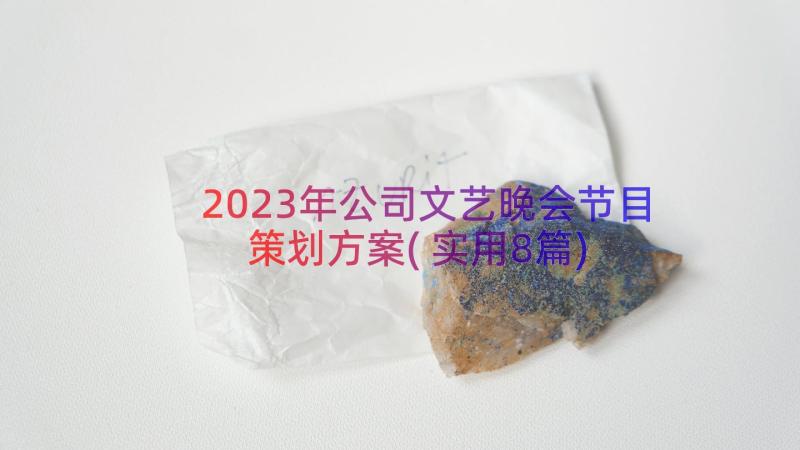 2023年公司文艺晚会节目策划方案(实用8篇)