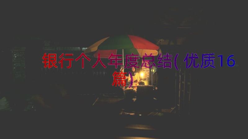 银行个人年度总结(优质16篇)