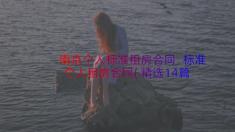 南京个人标准租房合同 标准个人租房合同(精选14篇)