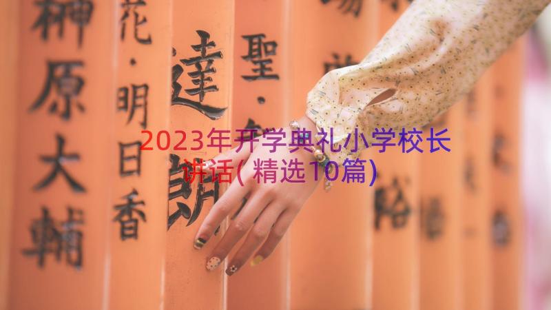 2023年开学典礼小学校长讲话(精选10篇)