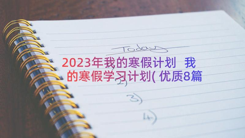 2023年我的寒假计划 我的寒假学习计划(优质8篇)