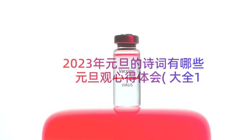 2023年元旦的诗词有哪些 元旦观心得体会(大全15篇)