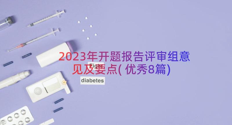 2023年开题报告评审组意见及要点(优秀8篇)