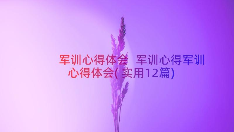 军训心得体会 军训心得军训心得体会(实用12篇)