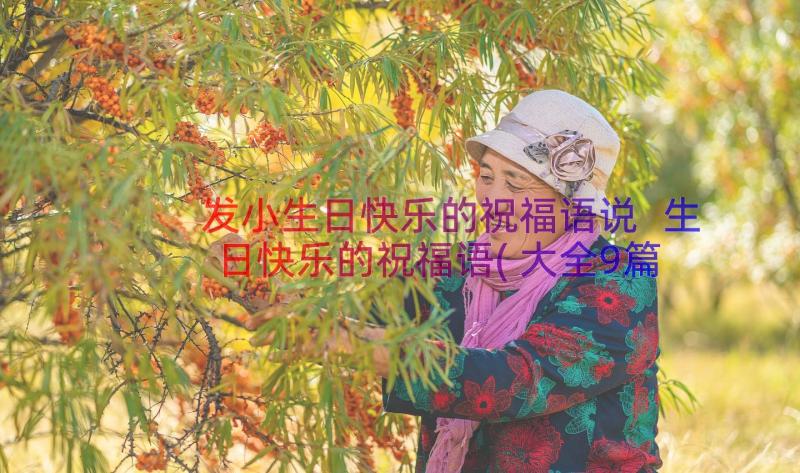 发小生日快乐的祝福语说 生日快乐的祝福语(大全9篇)