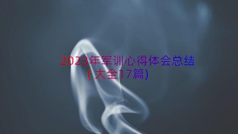 2023年军训心得体会总结(大全17篇)