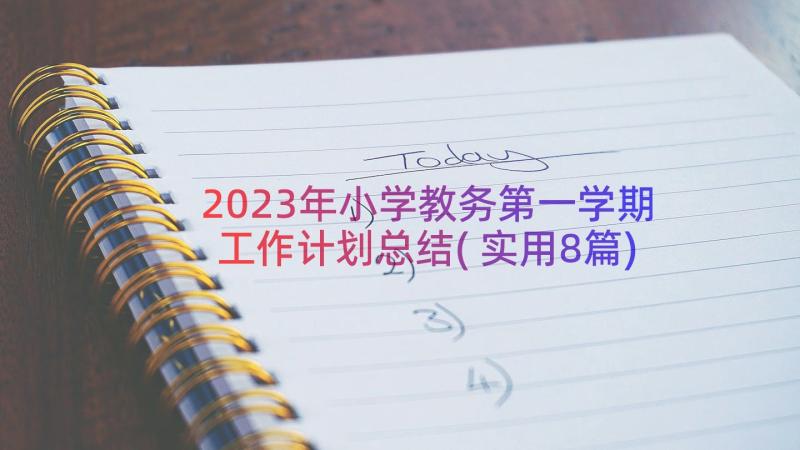 2023年小学教务第一学期工作计划总结(实用8篇)