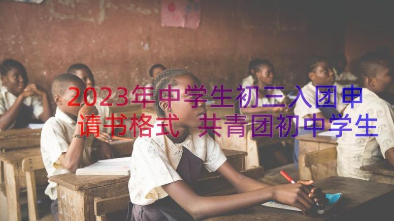 2023年中学生初三入团申请书格式 共青团初中学生入团申请书格式(实用8篇)