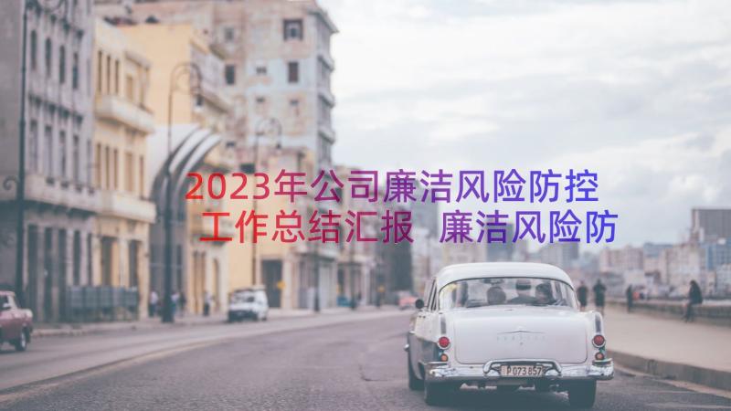 2023年公司廉洁风险防控工作总结汇报 廉洁风险防控工作总结(精选8篇)