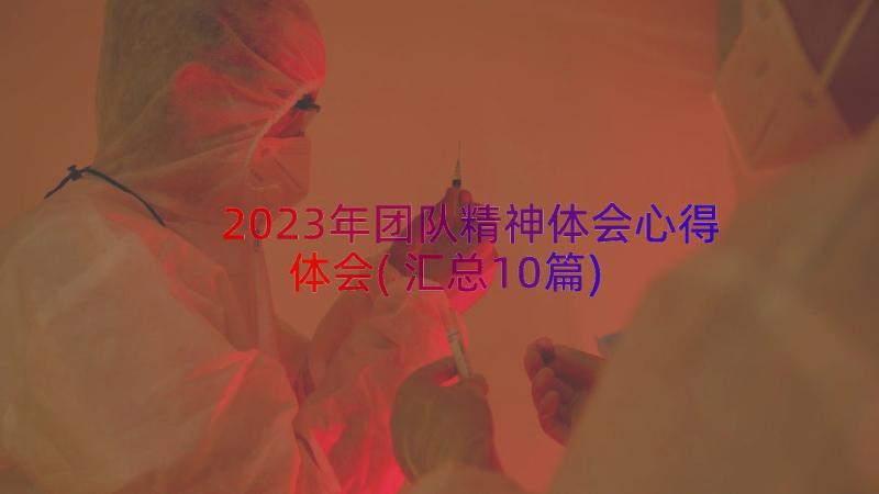 2023年团队精神体会心得体会(汇总10篇)