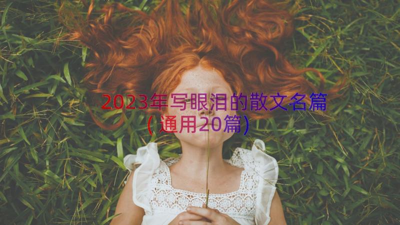 2023年写眼泪的散文名篇(通用20篇)