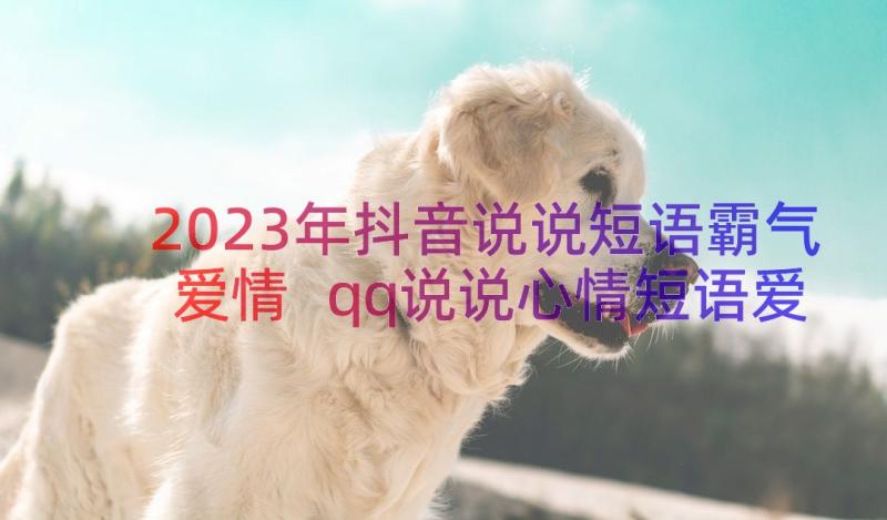 2023年抖音说说短语霸气爱情 qq说说心情短语爱情(汇总9篇)