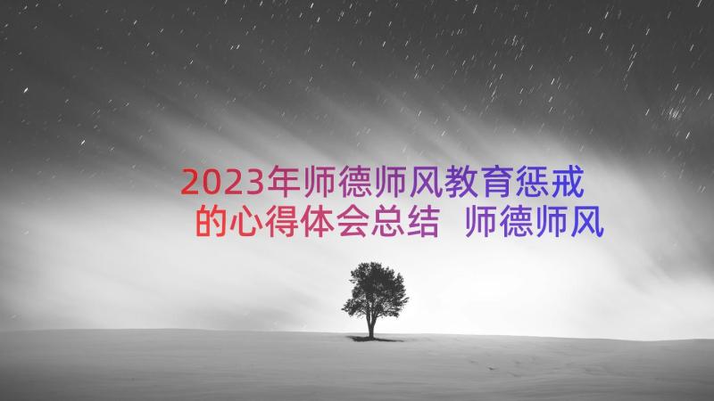 2023年师德师风教育惩戒的心得体会总结 师德师风教育心得体会(优秀15篇)