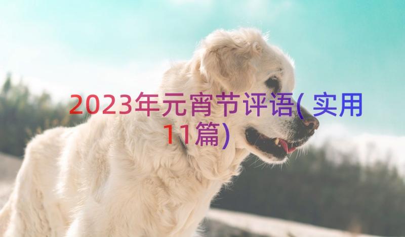 2023年元宵节评语(实用11篇)