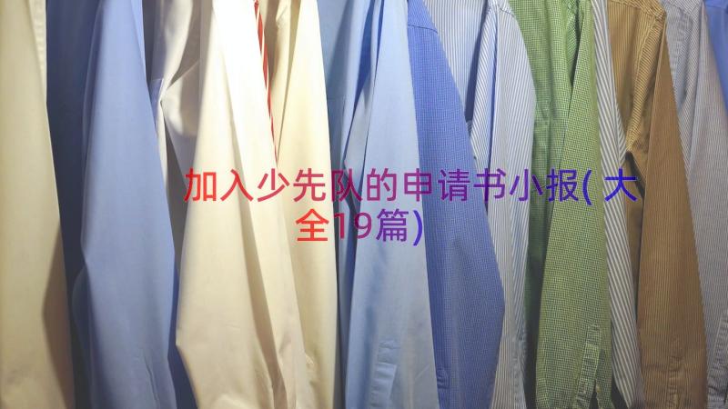 加入少先队的申请书小报(大全19篇)