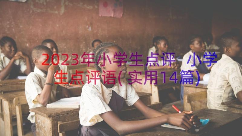 2023年小学生点评 小学生点评语(实用14篇)