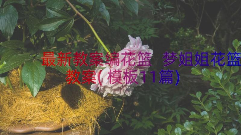 最新教案编花篮 梦姐姐花篮教案(模板11篇)