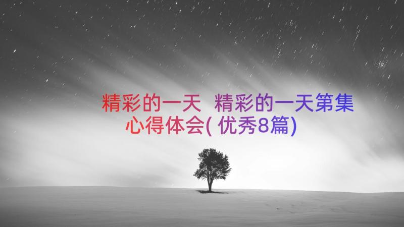 精彩的一天 精彩的一天第集心得体会(优秀8篇)