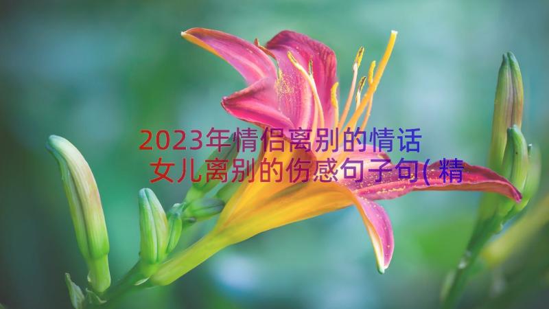 2023年情侣离别的情话 女儿离别的伤感句子句(精选5篇)