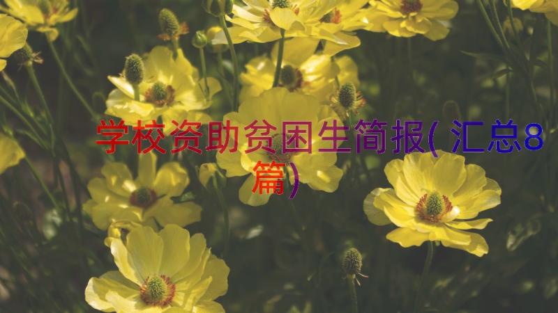 学校资助贫困生简报(汇总8篇)