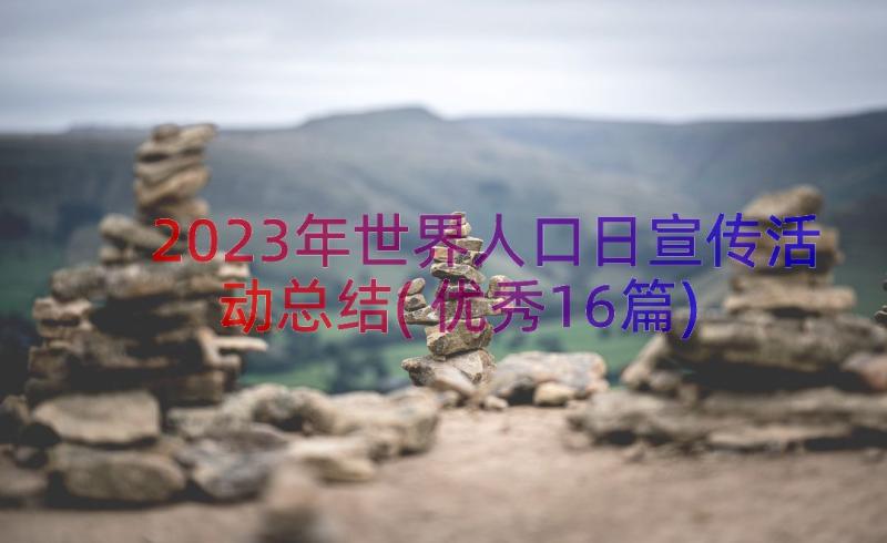 2023年世界人口日宣传活动总结(优秀16篇)