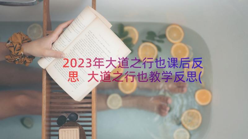 2023年大道之行也课后反思 大道之行也教学反思(优质8篇)