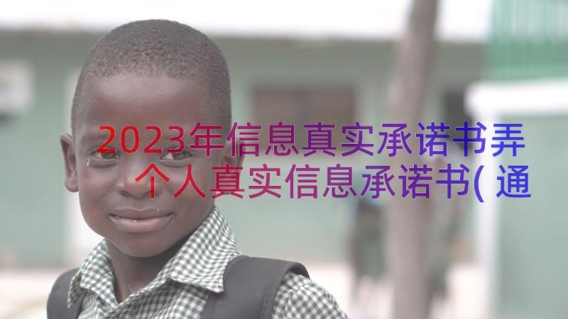 2023年信息真实承诺书弄 个人真实信息承诺书(通用8篇)