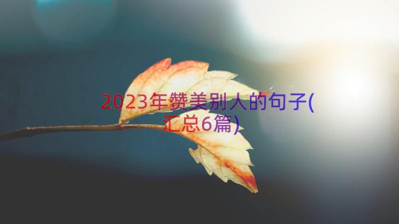 2023年赞美别人的句子(汇总6篇)