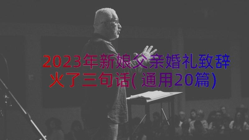 2023年新娘父亲婚礼致辞火了三句话(通用20篇)