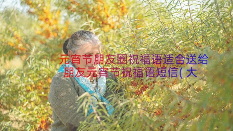 元宵节朋友圈祝福语适合送给朋友元宵节祝福语短信(大全7篇)