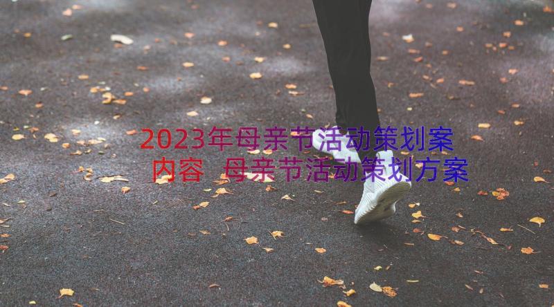 2023年母亲节活动策划案内容 母亲节活动策划方案(模板11篇)