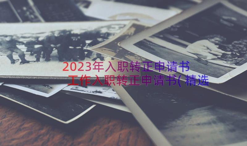 2023年入职转正申请书 工作入职转正申请书(精选15篇)